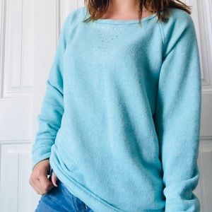 Teal Sweater W/ Diamond Neck Accent 💎